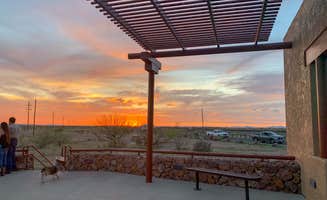 Bounding Around's photo of camping with pets at Marfa Lights Viewpoint Rest Area in Texas