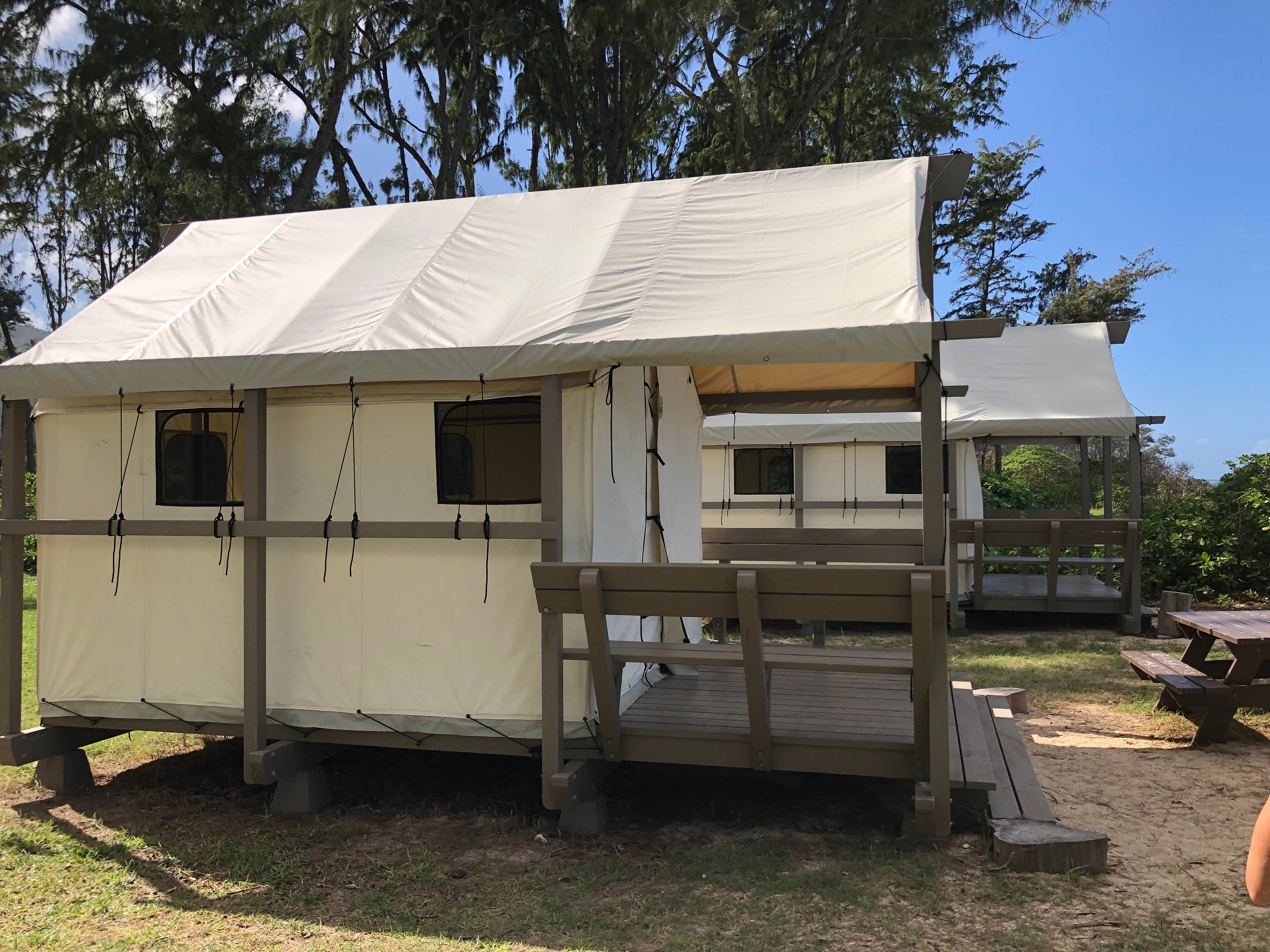 Stephanie Z.'s photo of tent camping at Camp Mokuleia near Ewa Gentry, HI