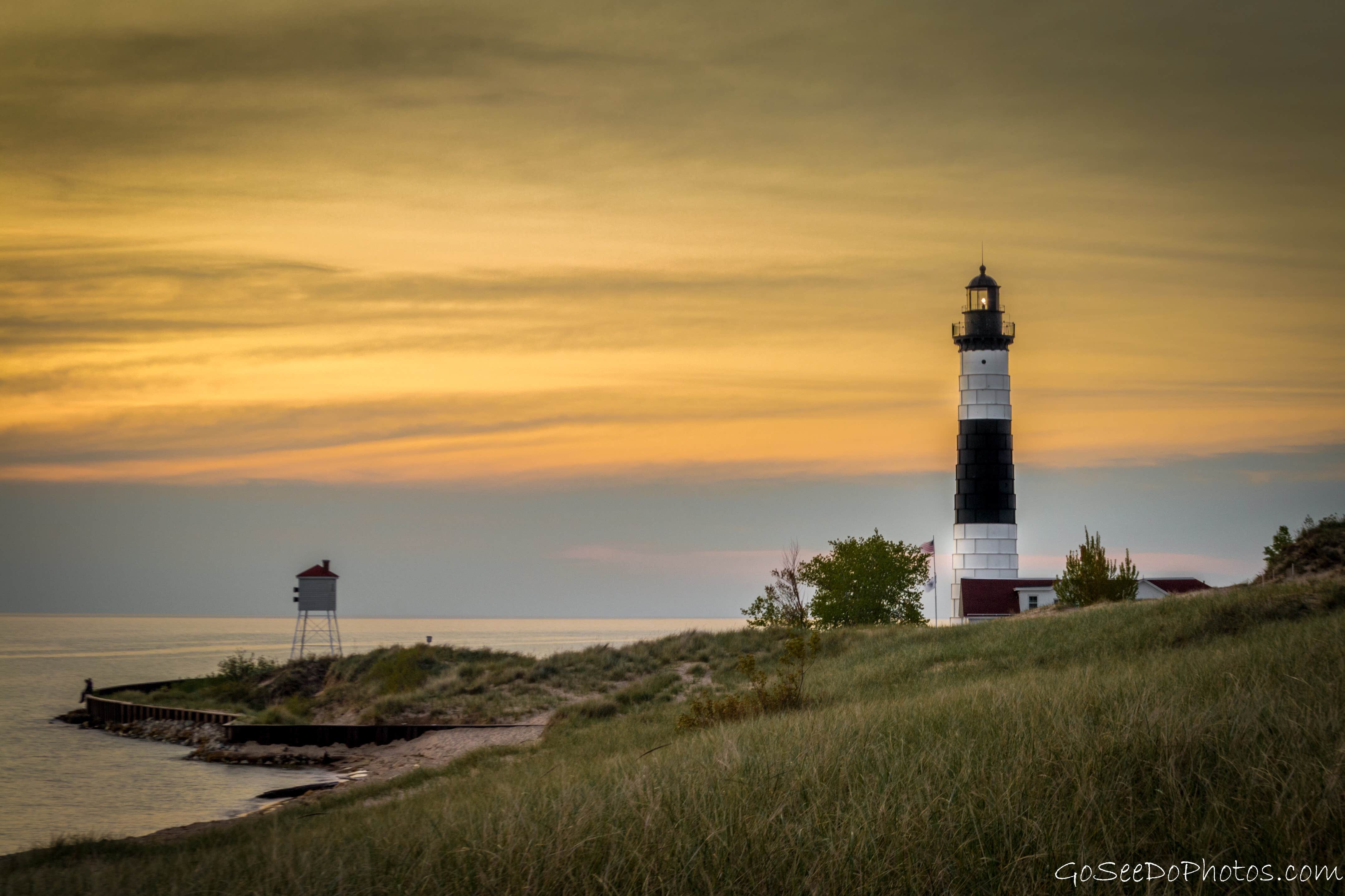 The lighthouse at sunset