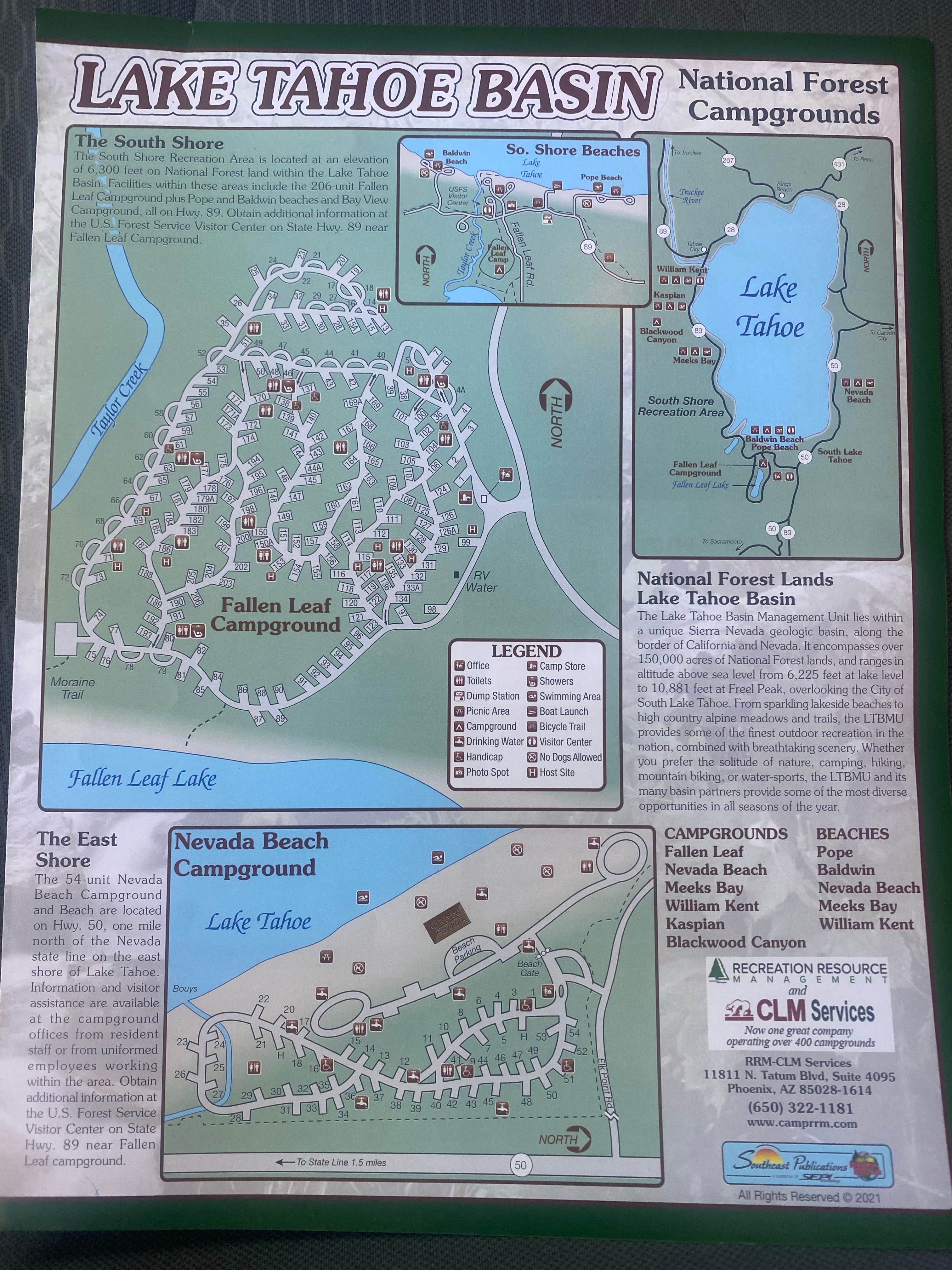 fallen leaf campground site map