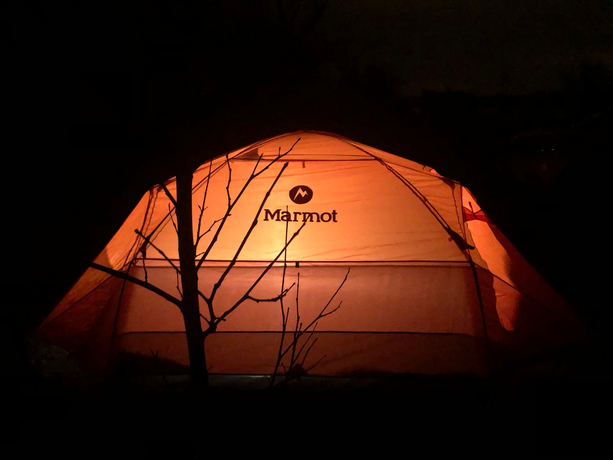 Only tent camping on a chilly April night