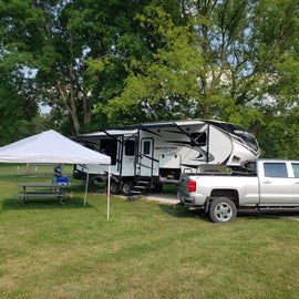 We had to use a pop-up awning for some shade but it is a beautiful campground.