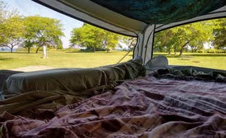 Rachel C.'s photo of glamping accommodations at Four Mile Creek State Park Campground near Holland, NY