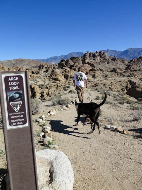 Kristil C.'s photo of camping with pets at Alabama Hills Recreation Area near Sequoia & Kings Canyon National Parks
