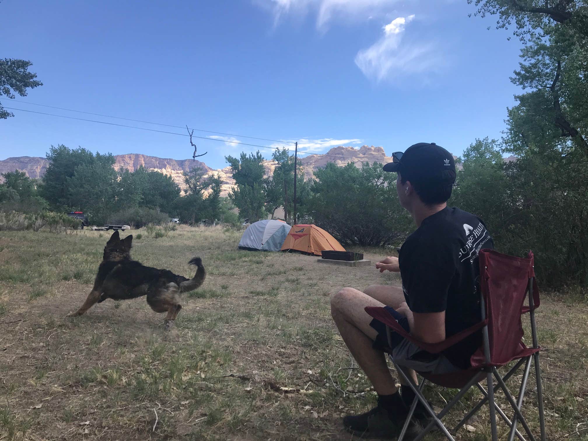Michelle's photo of camping with pets at Green River Campground — Dinosaur National Monument near Dinosaur National Monument