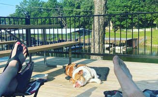 Brandy C.'s photo of camping with pets at Waters Edge RV & Cabin Resort in Oklahoma