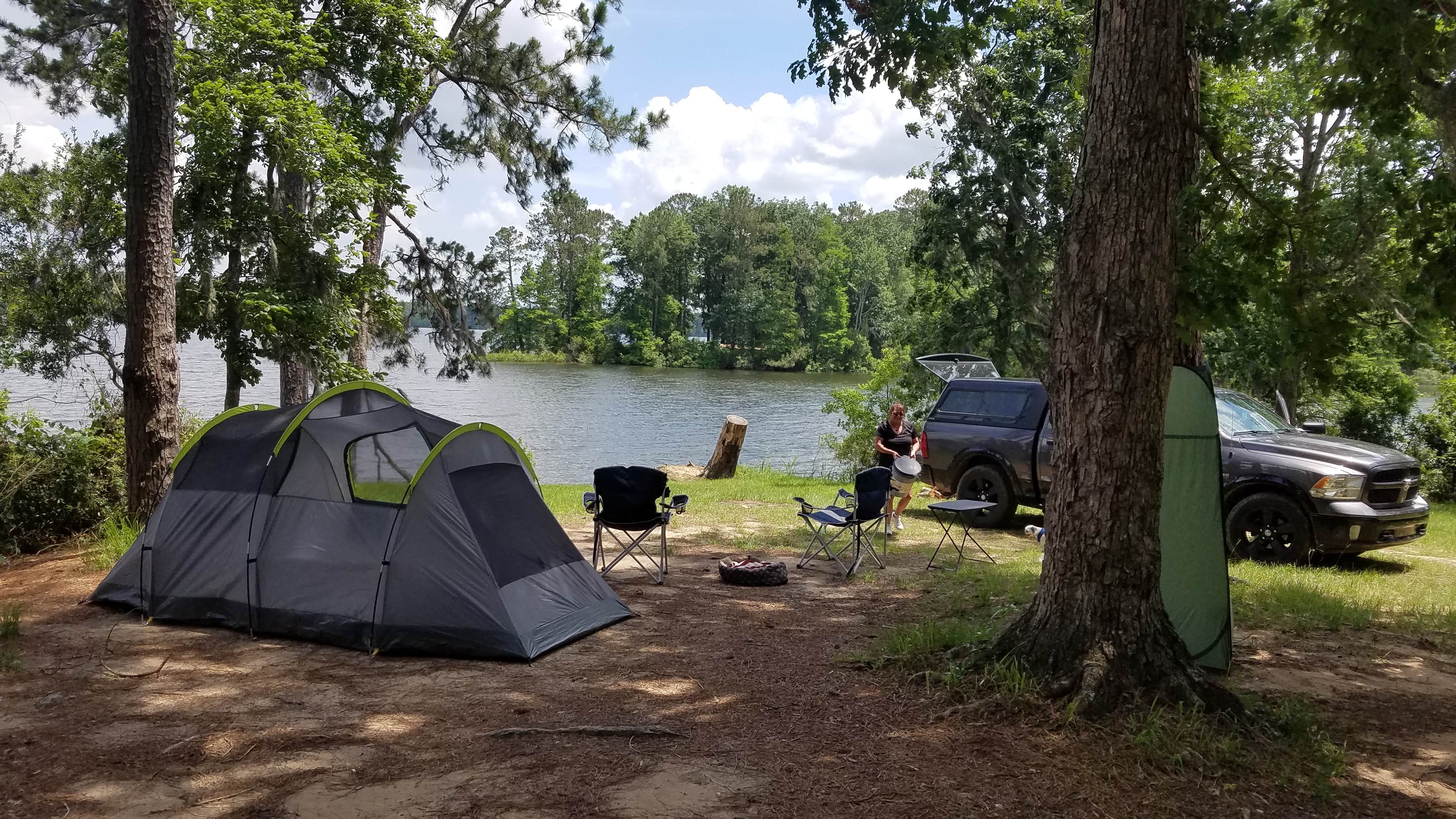 Rocky F.'s photo of tent camping at Indian Creek Recreation Area near Lecompte, LA