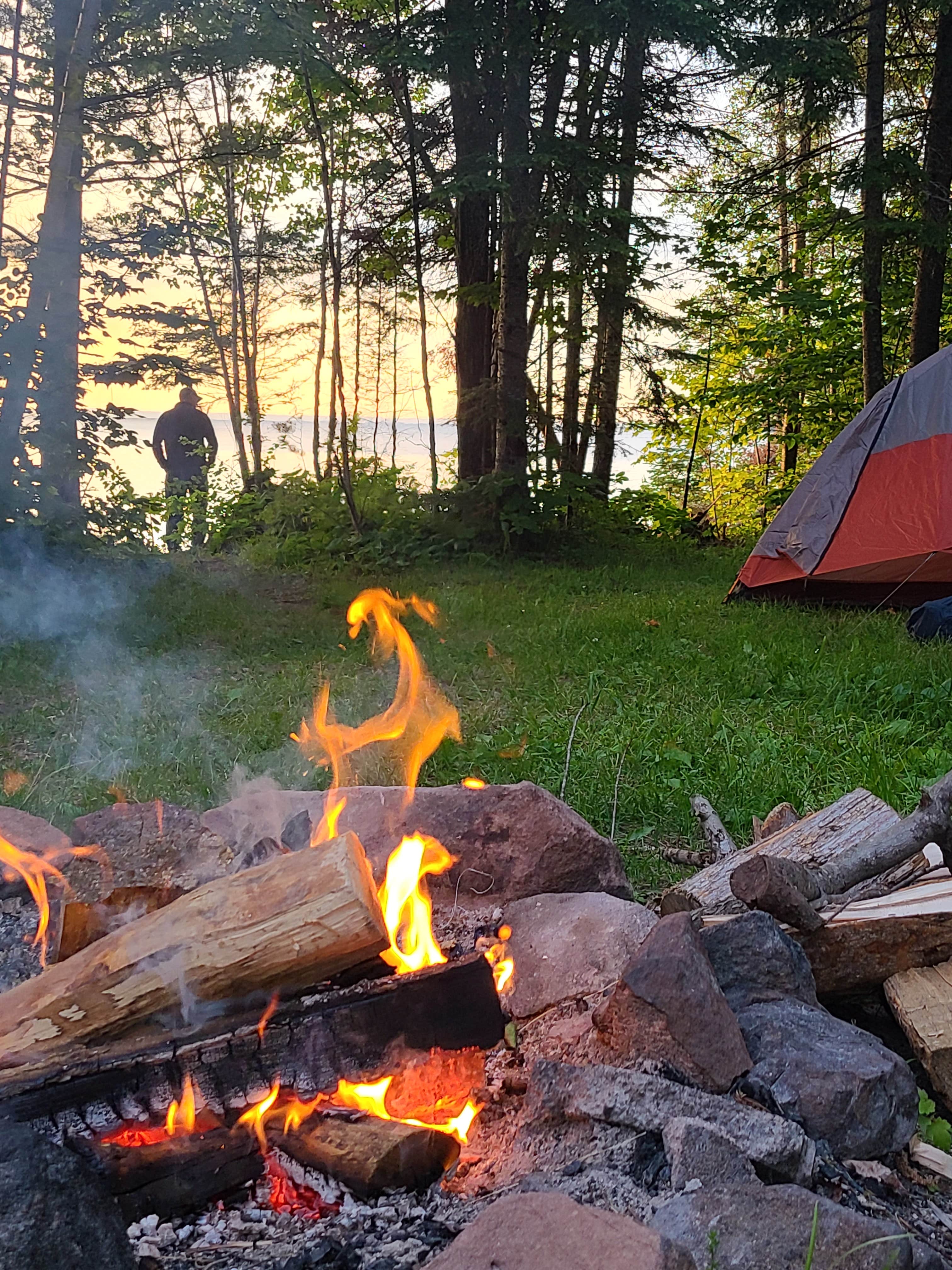 Amy G.'s photo of tent camping at Point Detour Wilderness Campground near Drummond, WI