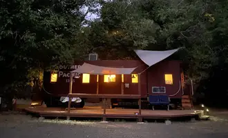Camping near Kelsey Creek Campground — Clear Lake State Park: Old Train Caboose, Upper Lake, California