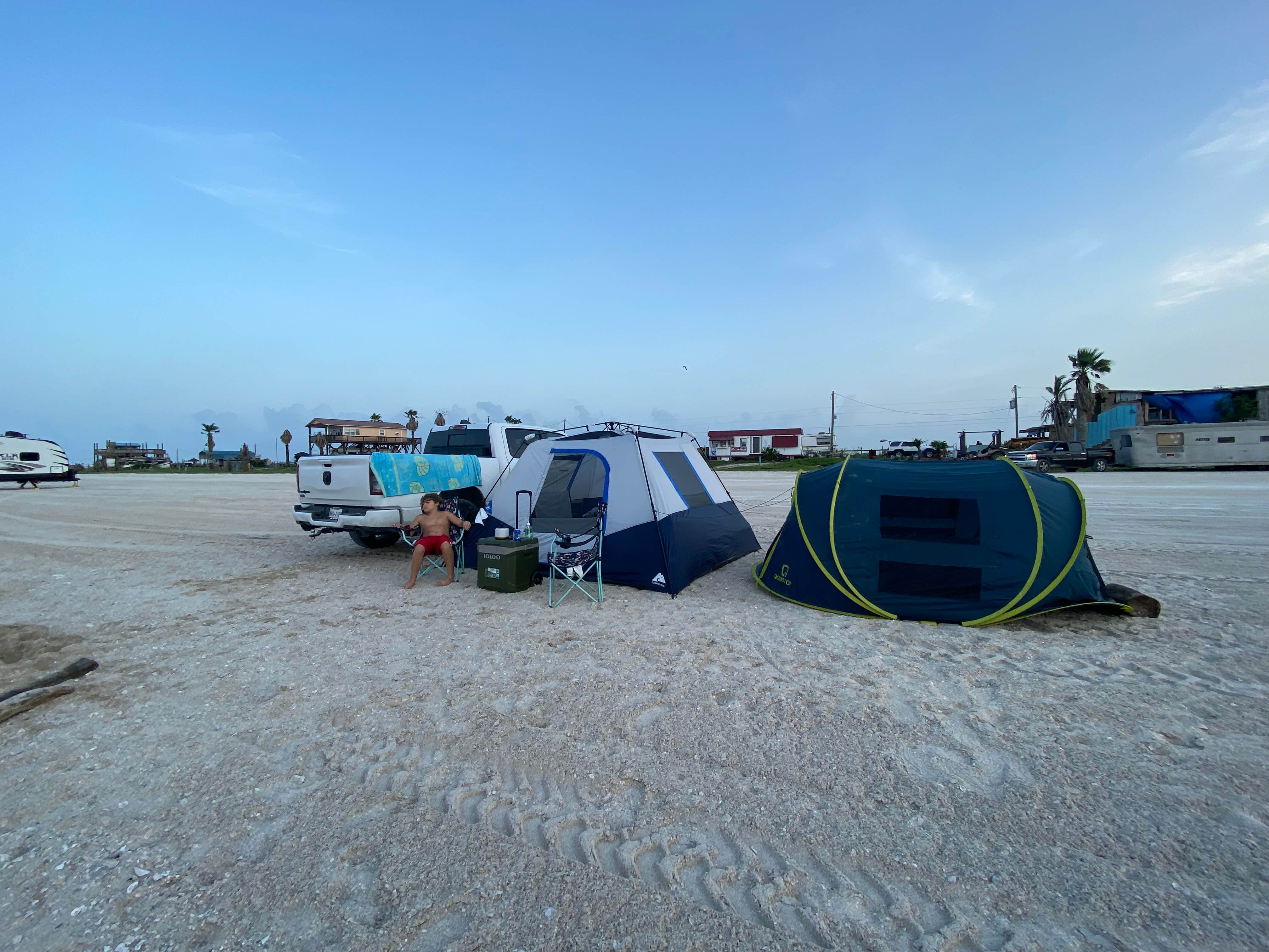 Kassy B.'s photo of tent camping at Magnolia Beach near Fulton, TX