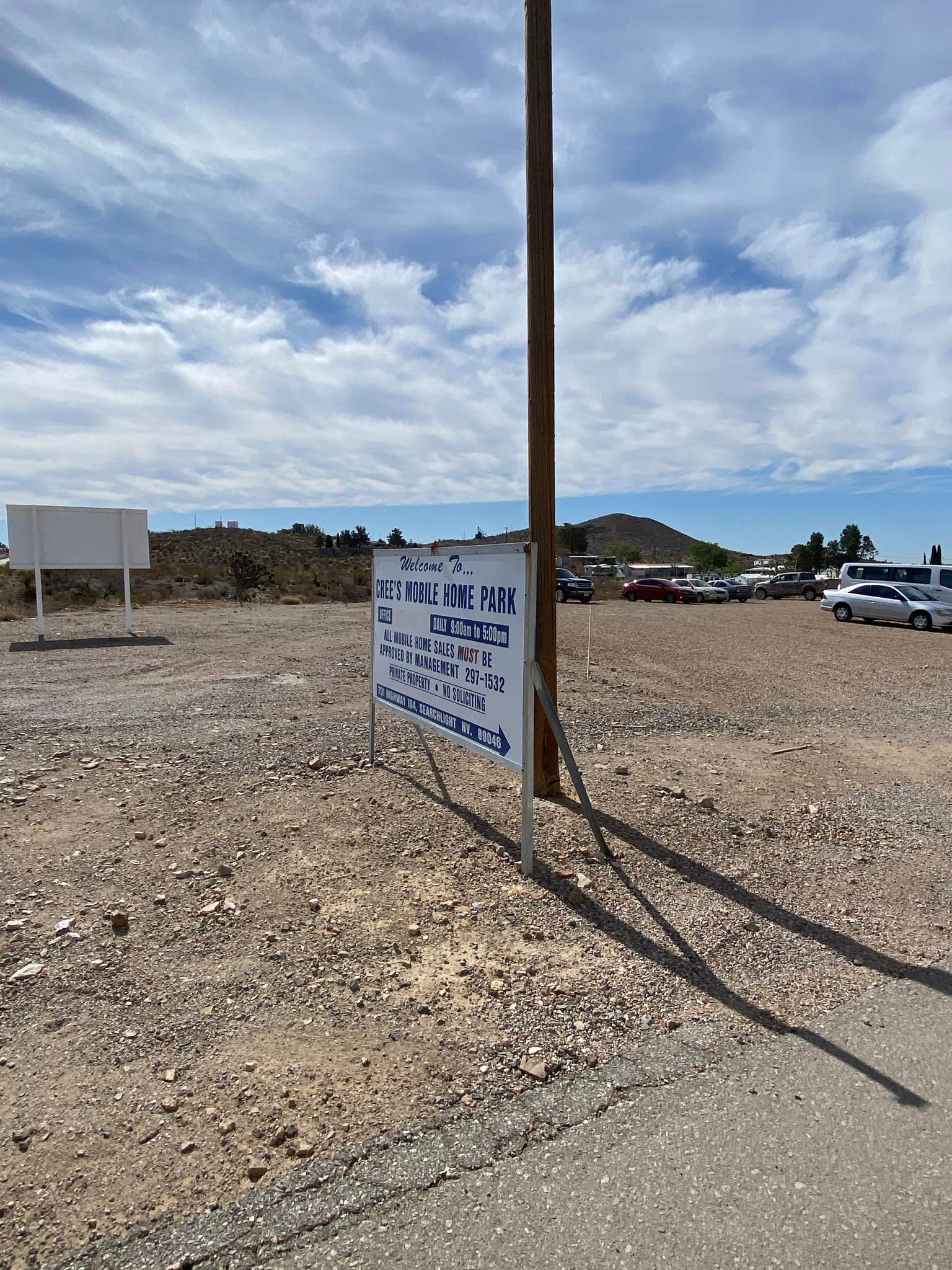 Camper-submitted photo at Cree’s Mobile Home Park near Searchlight, NV