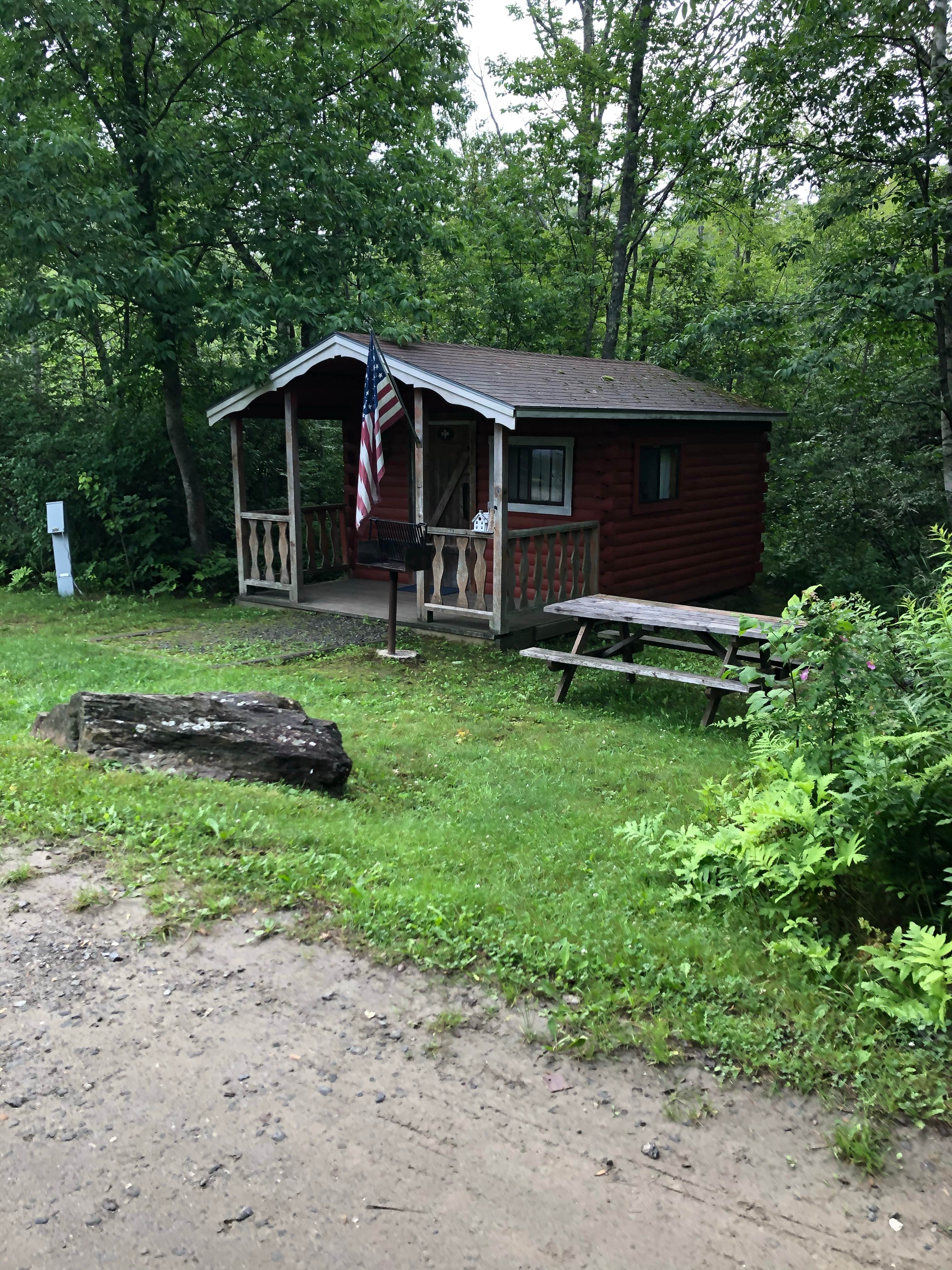 samantha's photo of a cabin at Megunticook Campground near Sidney, ME