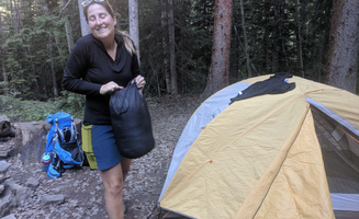Becca K.'s photo of tent camping at Crater Lake Campground - Indian Peaks Wilderness near Parshall, CO