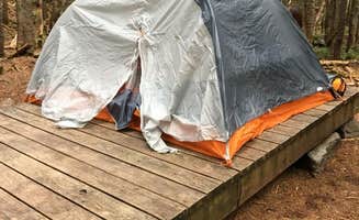 Sable W.'s photo of tent camping at Hermit Lake Shelters near Berlin, NH