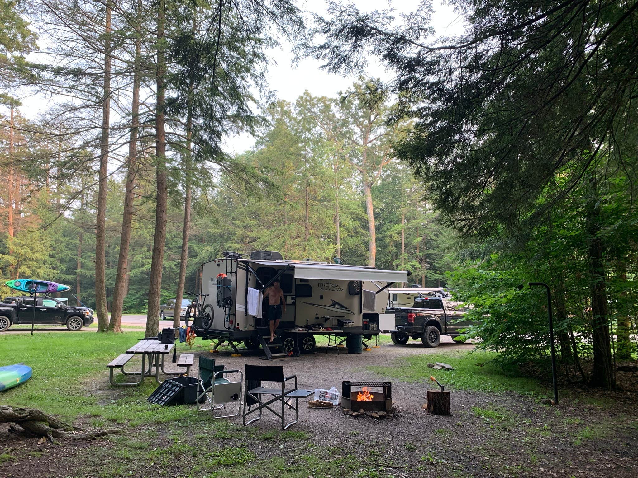 Britt B.'s photo of rv camping at Cook Forest State Park Campground & Cabins near Pleasantville, PA