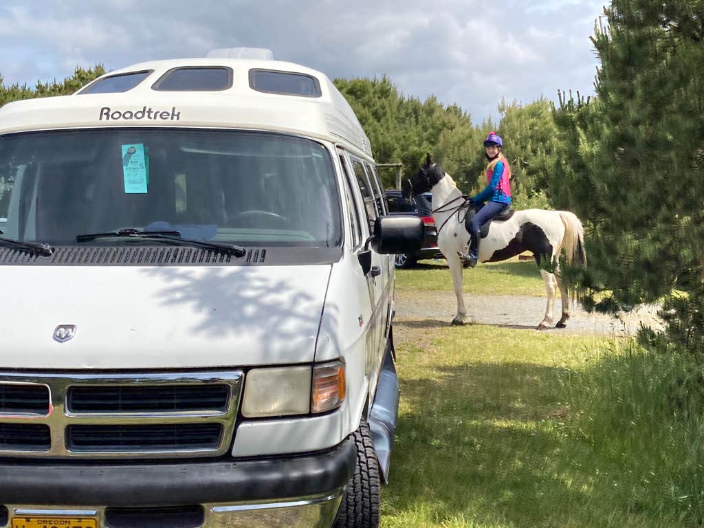 Tanya B.'s photo of camping with a horse at Nehalem Bay State Park Campground near Astoria, OR