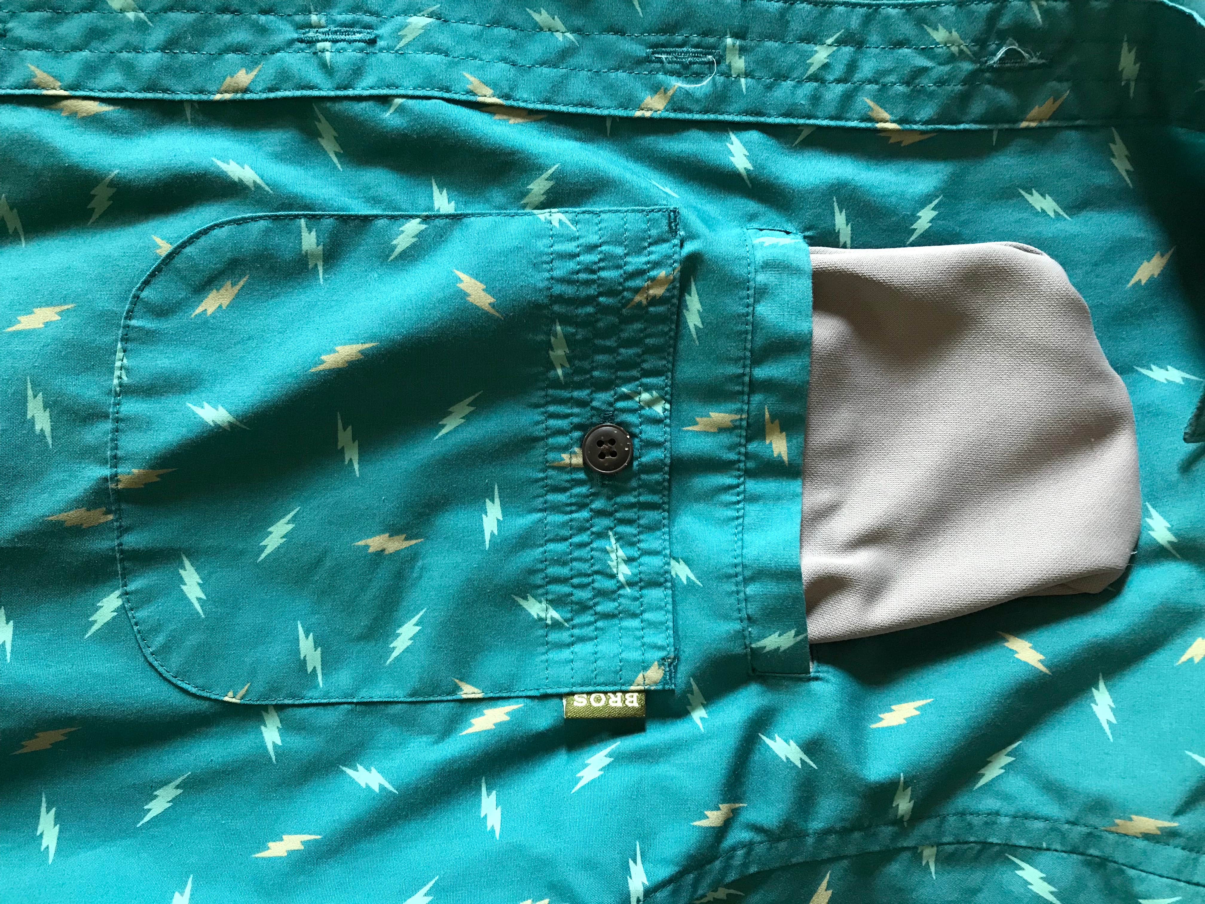 Closeup of the glasses pocket