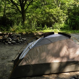 The campsite was flat, which is unusual in the western North Carolina mountains.