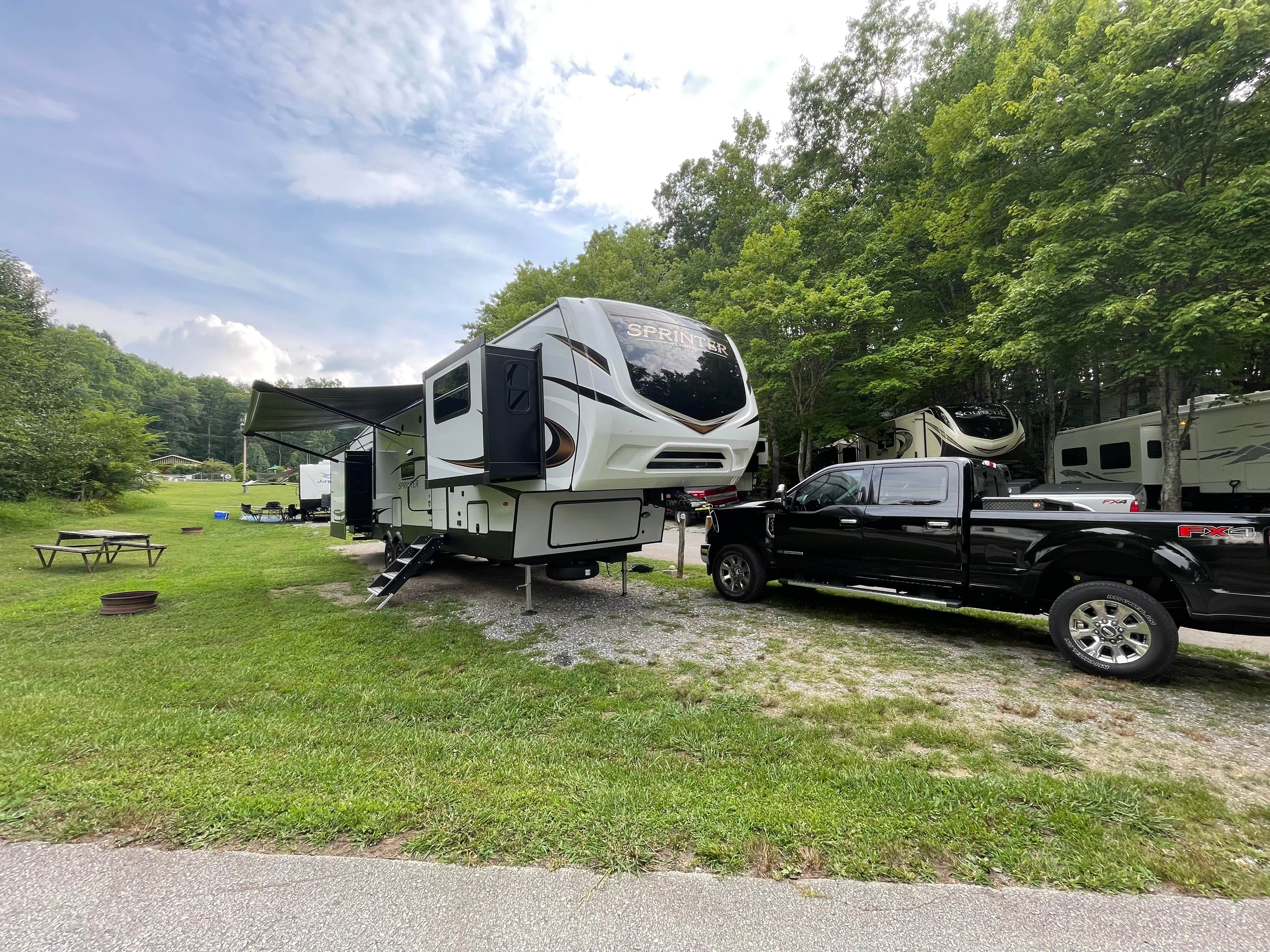 Stephanie R.'s photo of rv camping at Flaming Arrow Campground near Whittier, NC