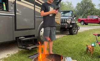 RebootingU S.'s photo of camping with pets at Sangchris Lake State Park Campground near Jacksonville, IL