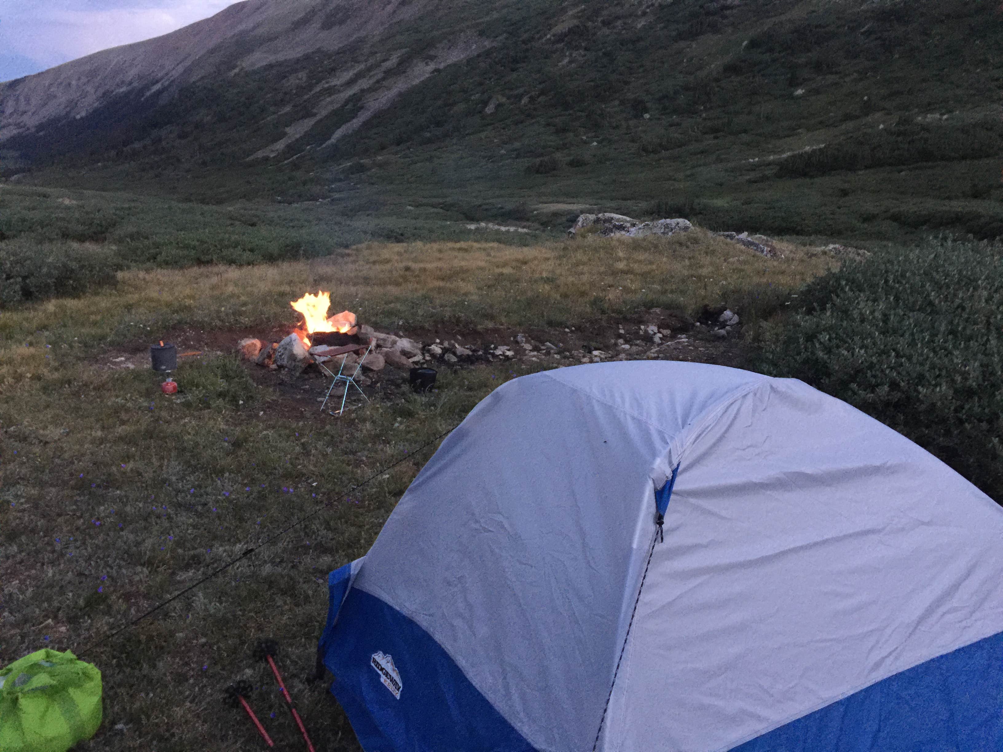 Christina A.'s photo of tent camping at Kite Lake near Granite, CO