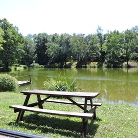 the camp's private pond