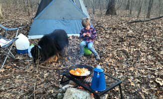 Katie B.'s photo of camping with pets at Sunklands Conservation Area near Ozark National Scenic Riverways