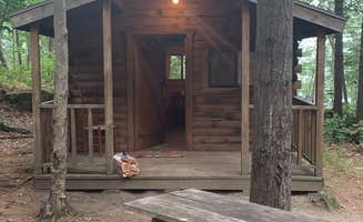 chelsea's photo of a cabin at Meguniticook by the Sea Campground near Thomaston, ME