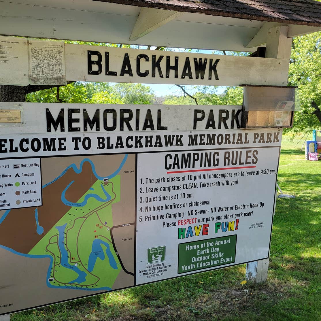Blackhawk Memorial Park Camping Argyle, WI