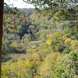 Panorama from one of the overlooks at YRSF, showing the Paint Creek campground