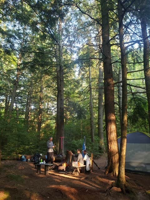 Sinda's photo of tent camping at Hemlock Campsite on Grand Island near Nahma, MI