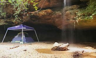 Rebekah C.'s photo of tent camping at Dismals Canyon Cabins and Primitive Campsites near Addison, AL