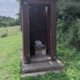 very old scary outhouse.