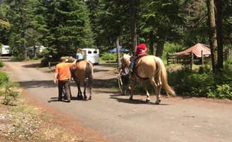 Mari R.'s photo of camping with a horse at Kalama Horse Camp Campground near Packwood, WA