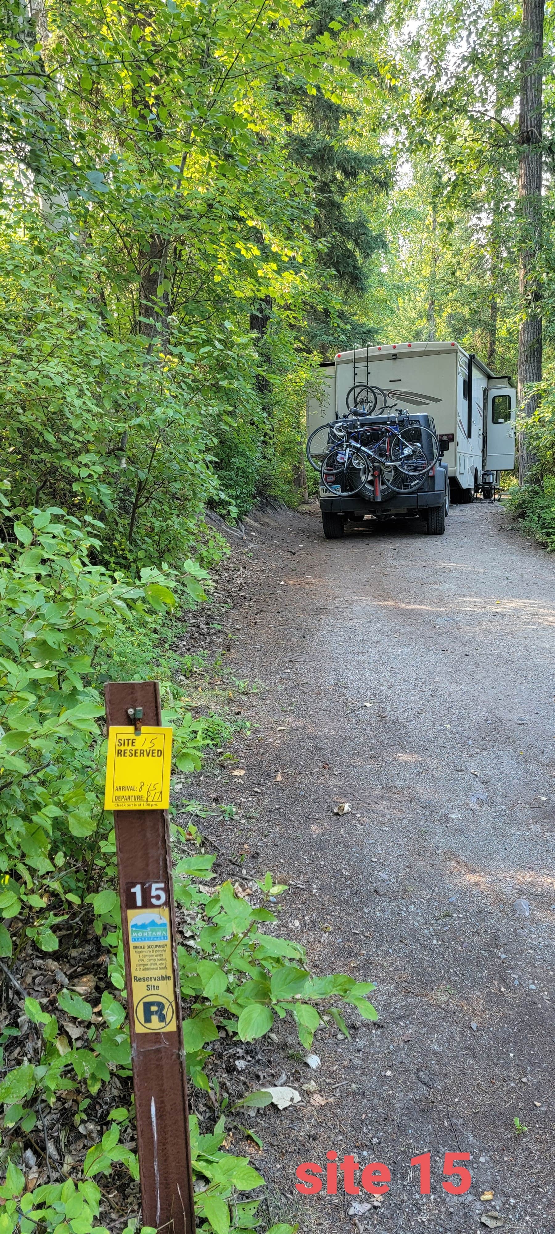 Nancy C.'s photo of rv camping at Whitefish Lake State Park Campground near Rexford, MT