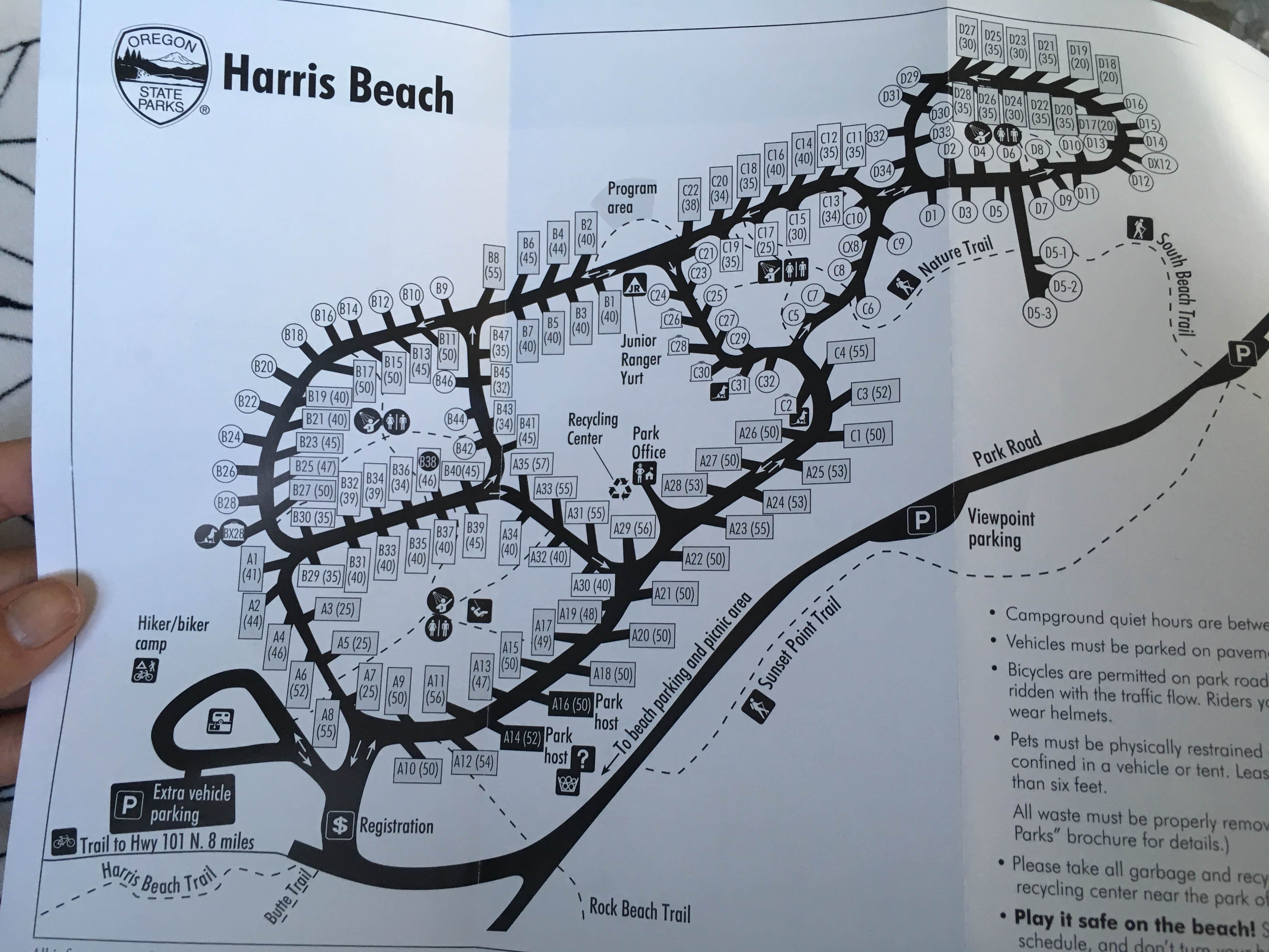 Harris Beach State Park Campground Map