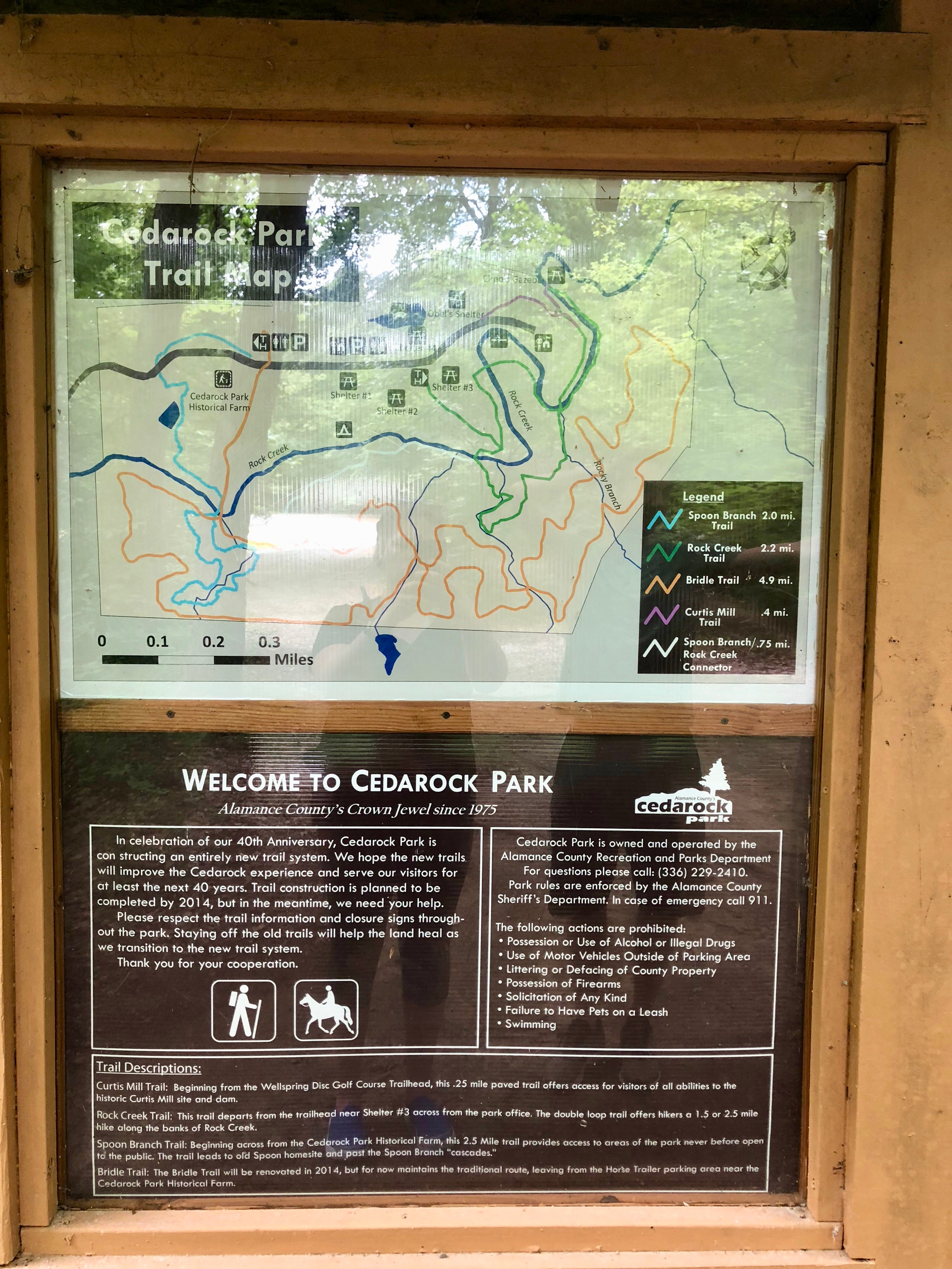 Cedarock Park Trail Map