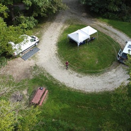 Overhead view of the 2 sites.
