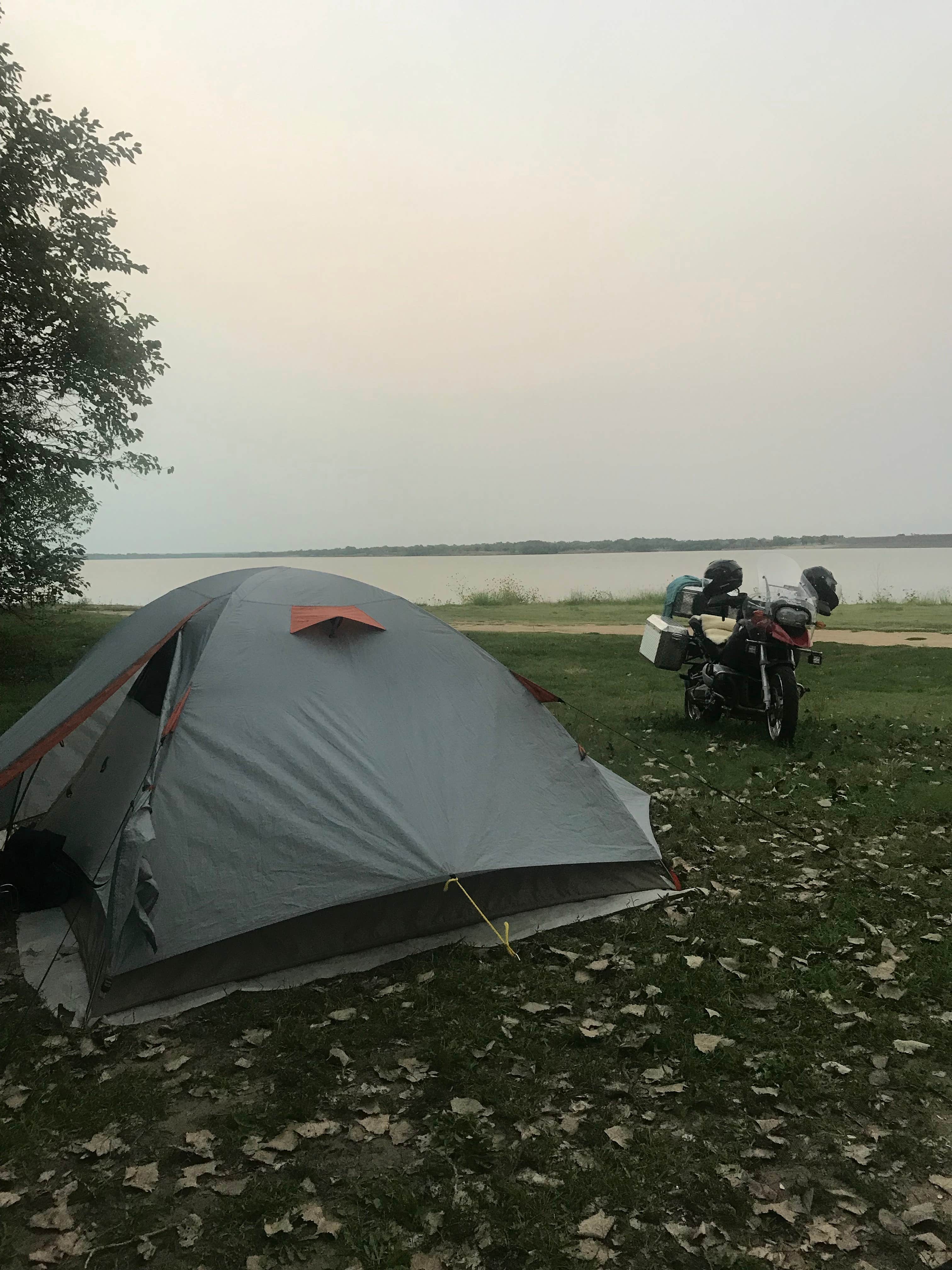 Camper-submitted photo at Caving Banks Campground — Kanopolis State Park near Marquette, KS