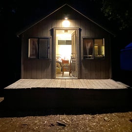 Curry Village Hard-sided Cabin at Night