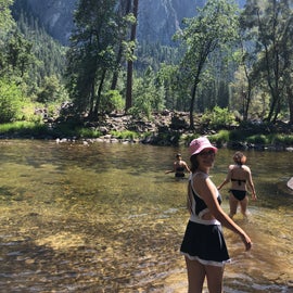 Cooling off in the Merced River, Yosemite Valley