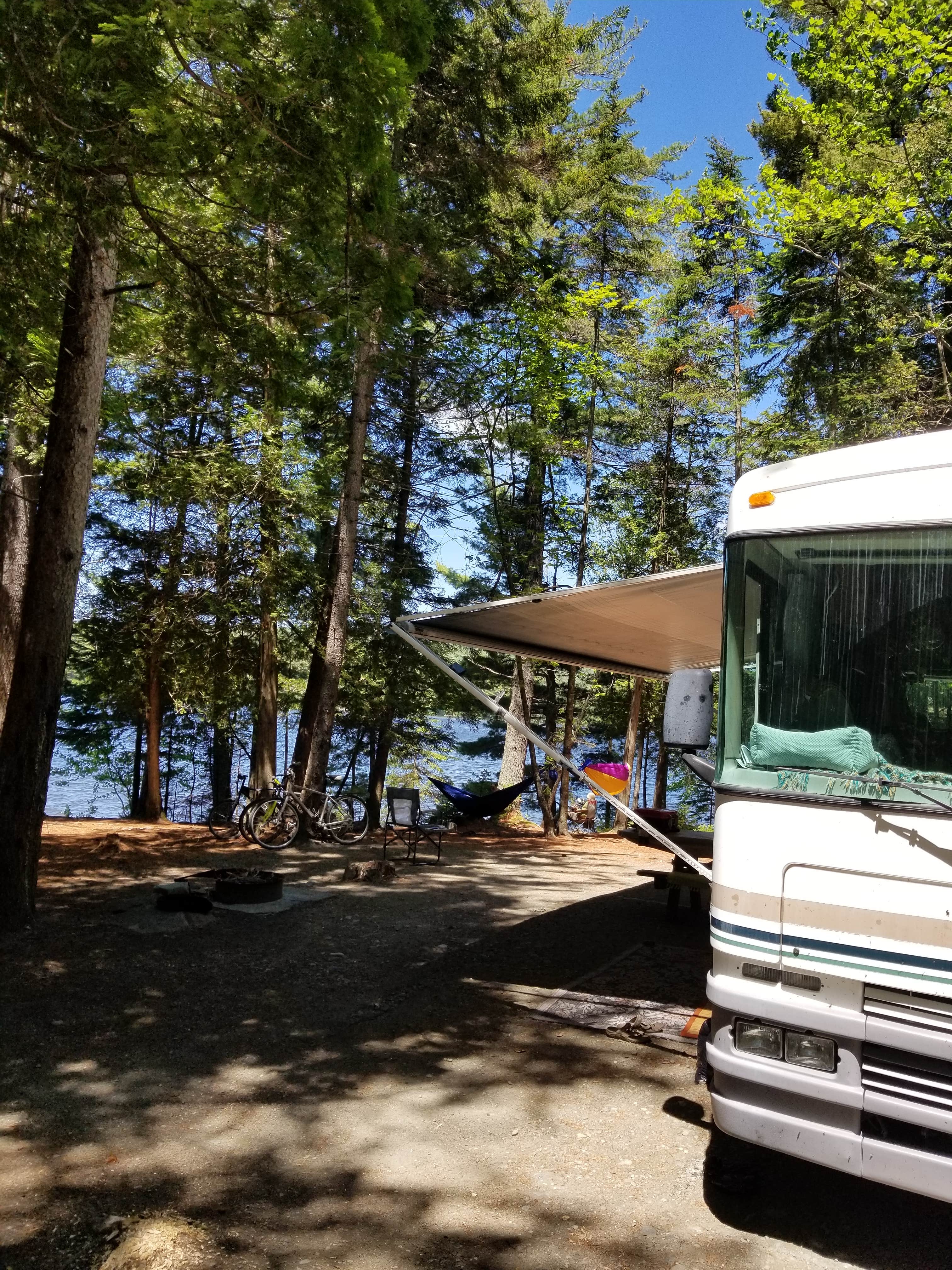 Amy S.'s photo of rv camping at Dunn Point Campground — Lily Bay State Park near Willimantic, ME