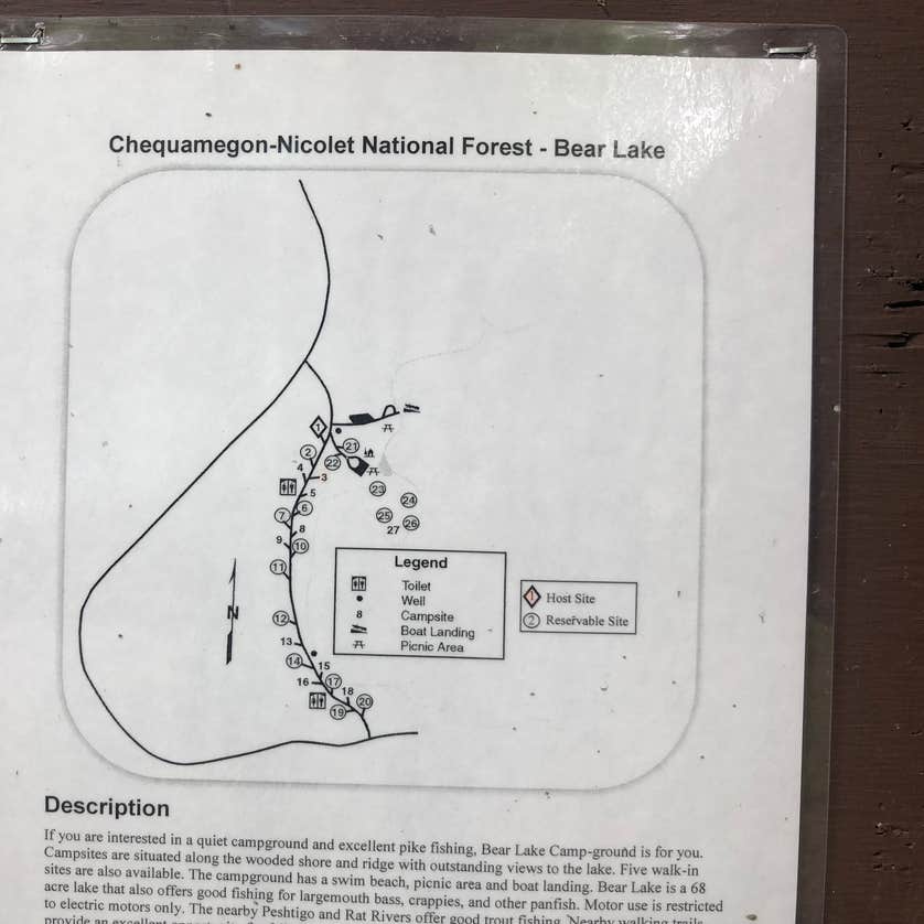 Bear Lake Camping Laona, WI