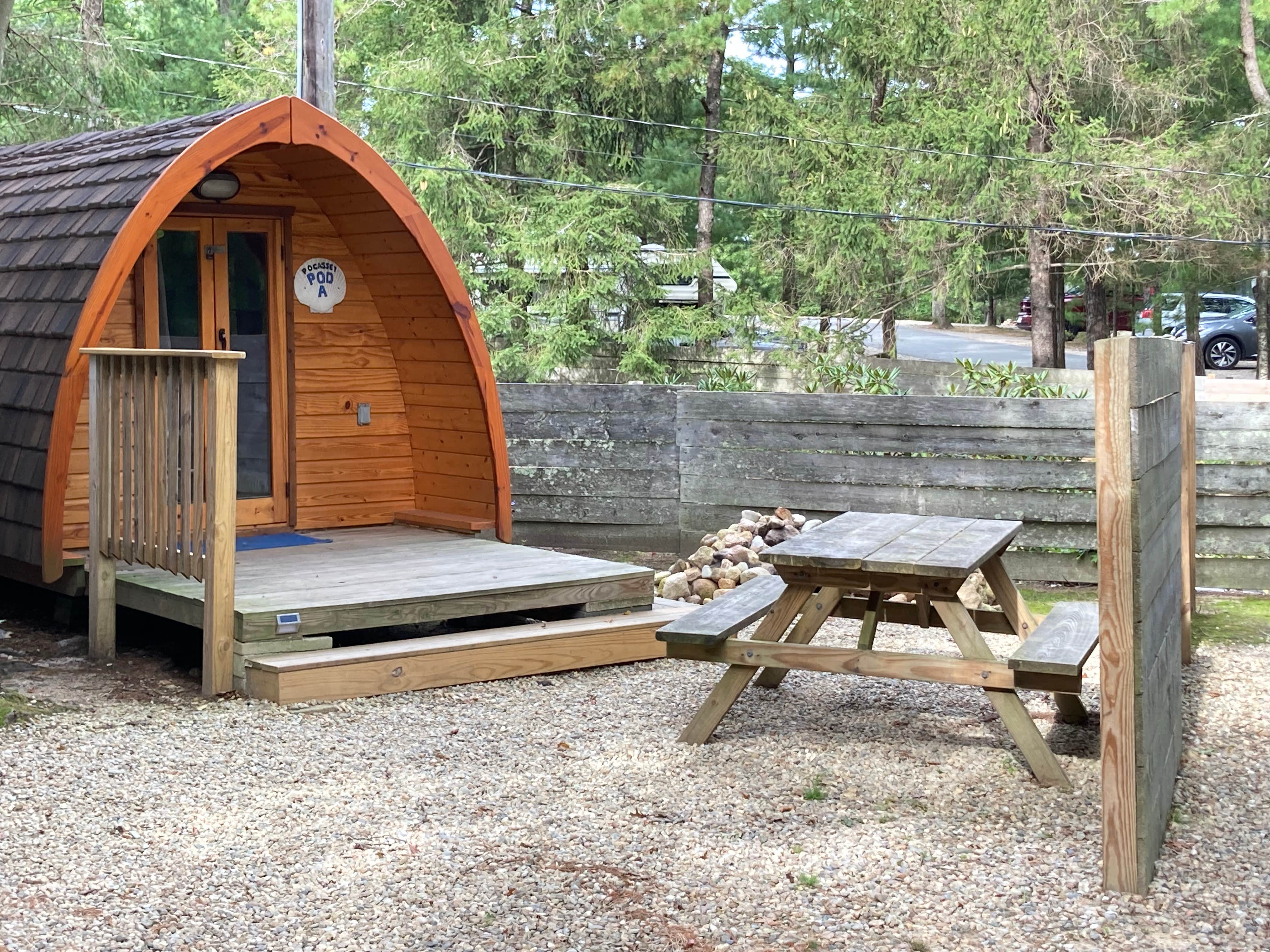Lisa D.'s photo of a cabin at Bay View Campground near Brockton, MA