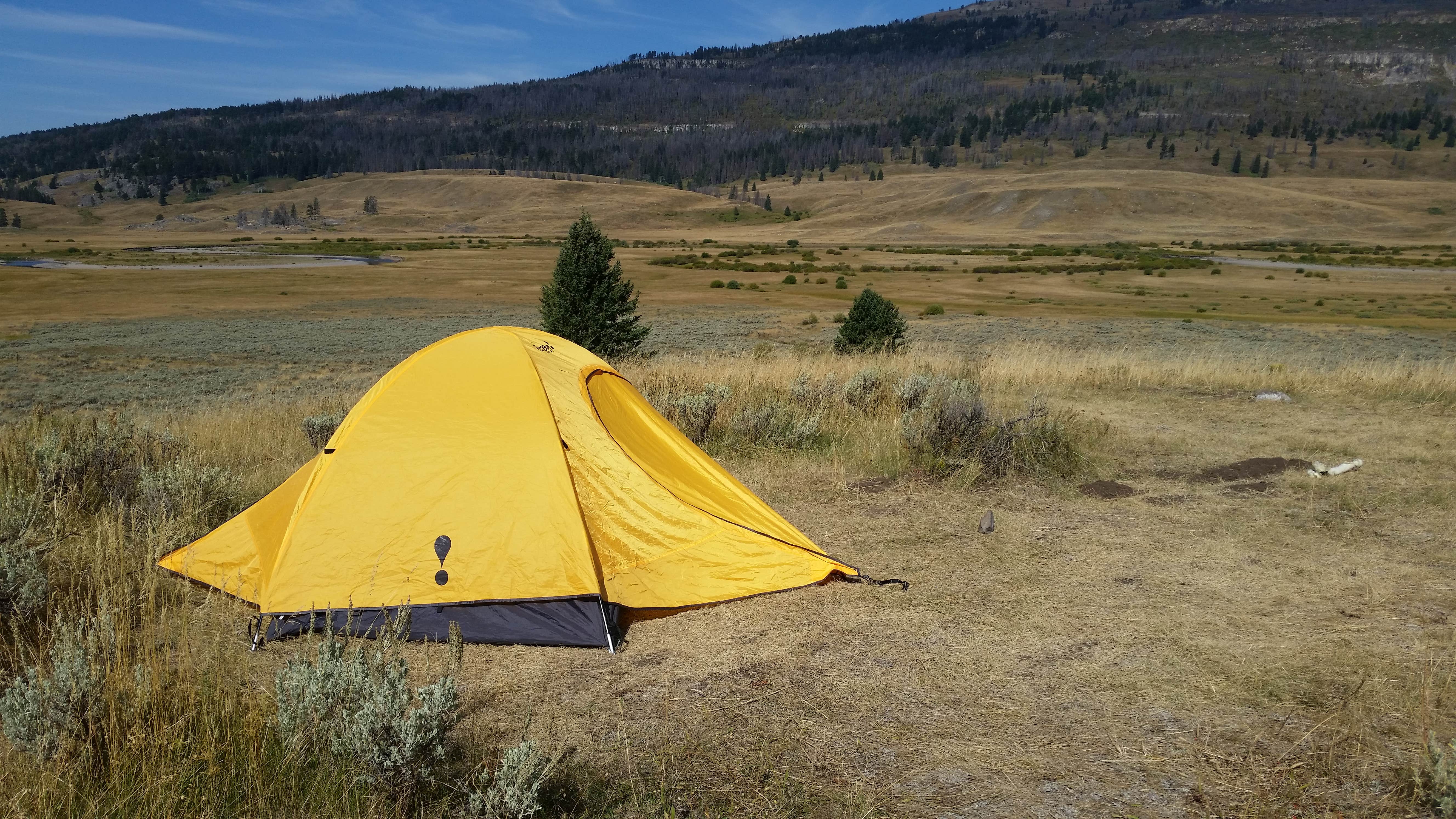 Dexter I.'s photo of tent camping at 2S3 Slough Creek - Yellowstone NP back country campsite — Yellowstone National Park near Emigrant, MT