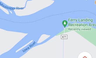 Camping near Allison Lake Storey: Ferry Landing - Mississippi River, Oakville, Iowa