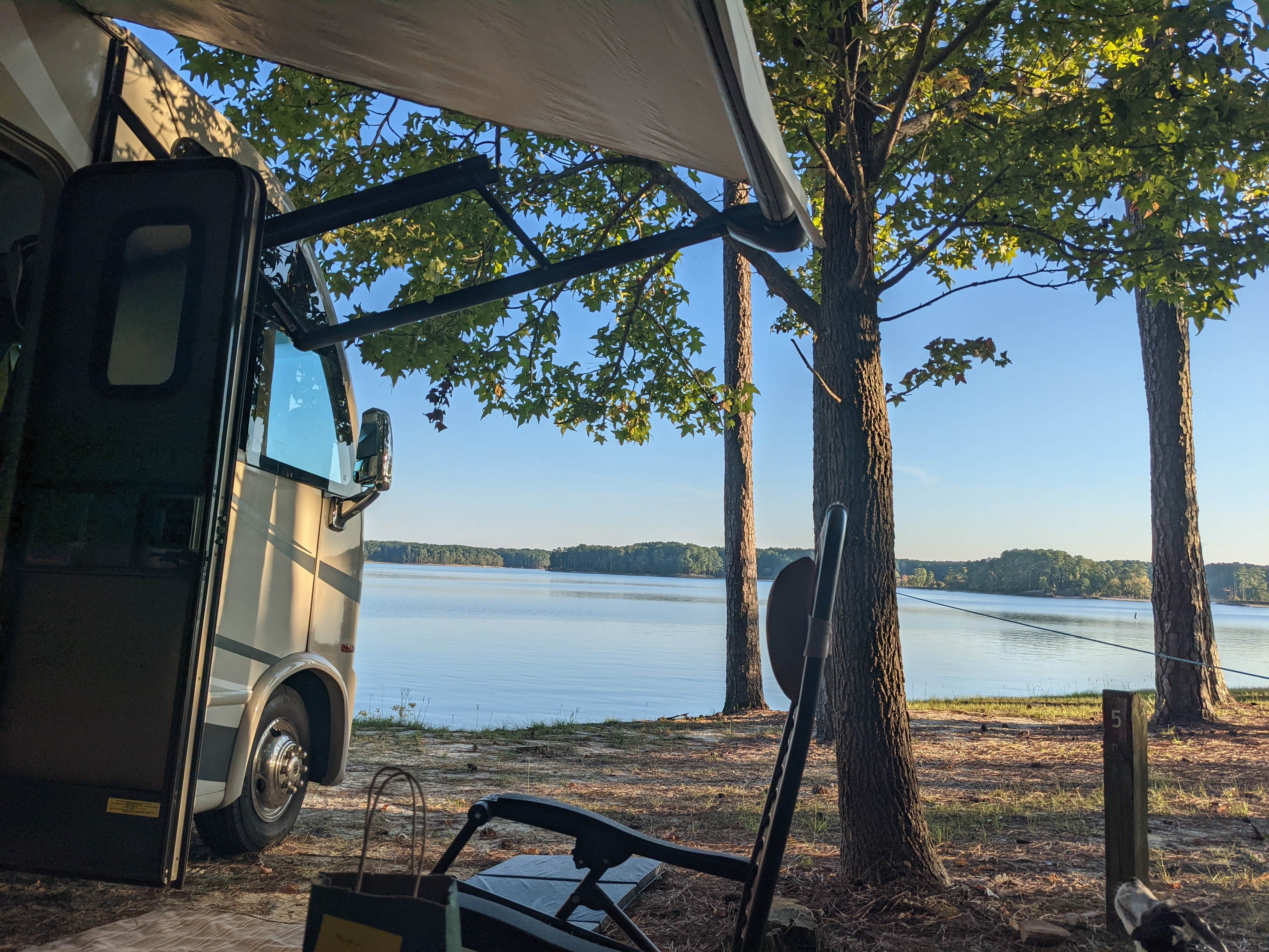 M. B.'s photo of rv camping at Kimball Point Campground — Kerr Lake State Recreation Area near Leasburg, NC