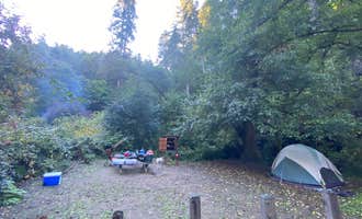 Camping near Navarro Beach Campground — Navarro River Redwoods State Park: Russian Gulch State Park Campground, Mendocino, California