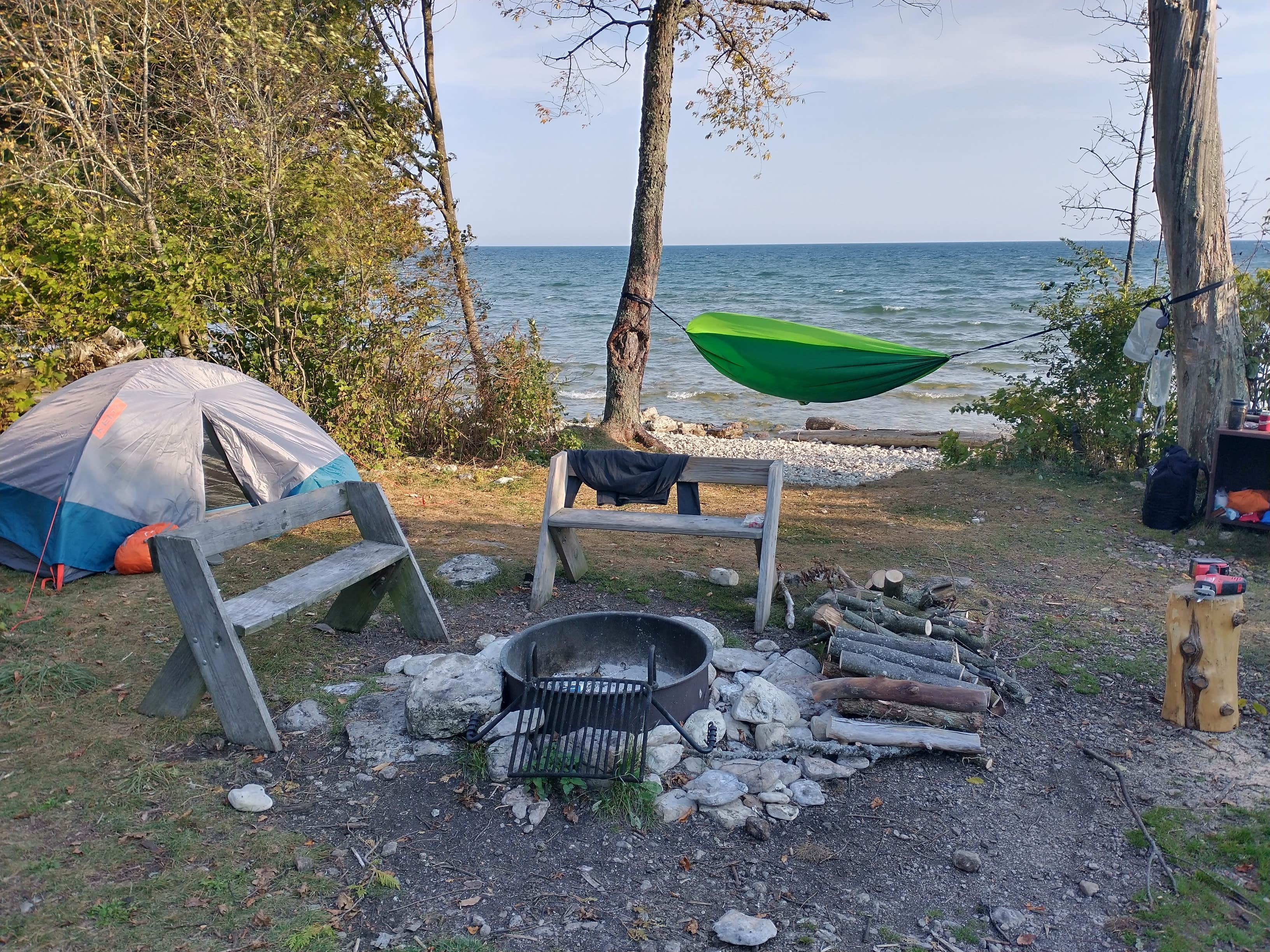 Adam S.'s photo of tent camping at Newport State Park Campground near Baileys Harbor, WI