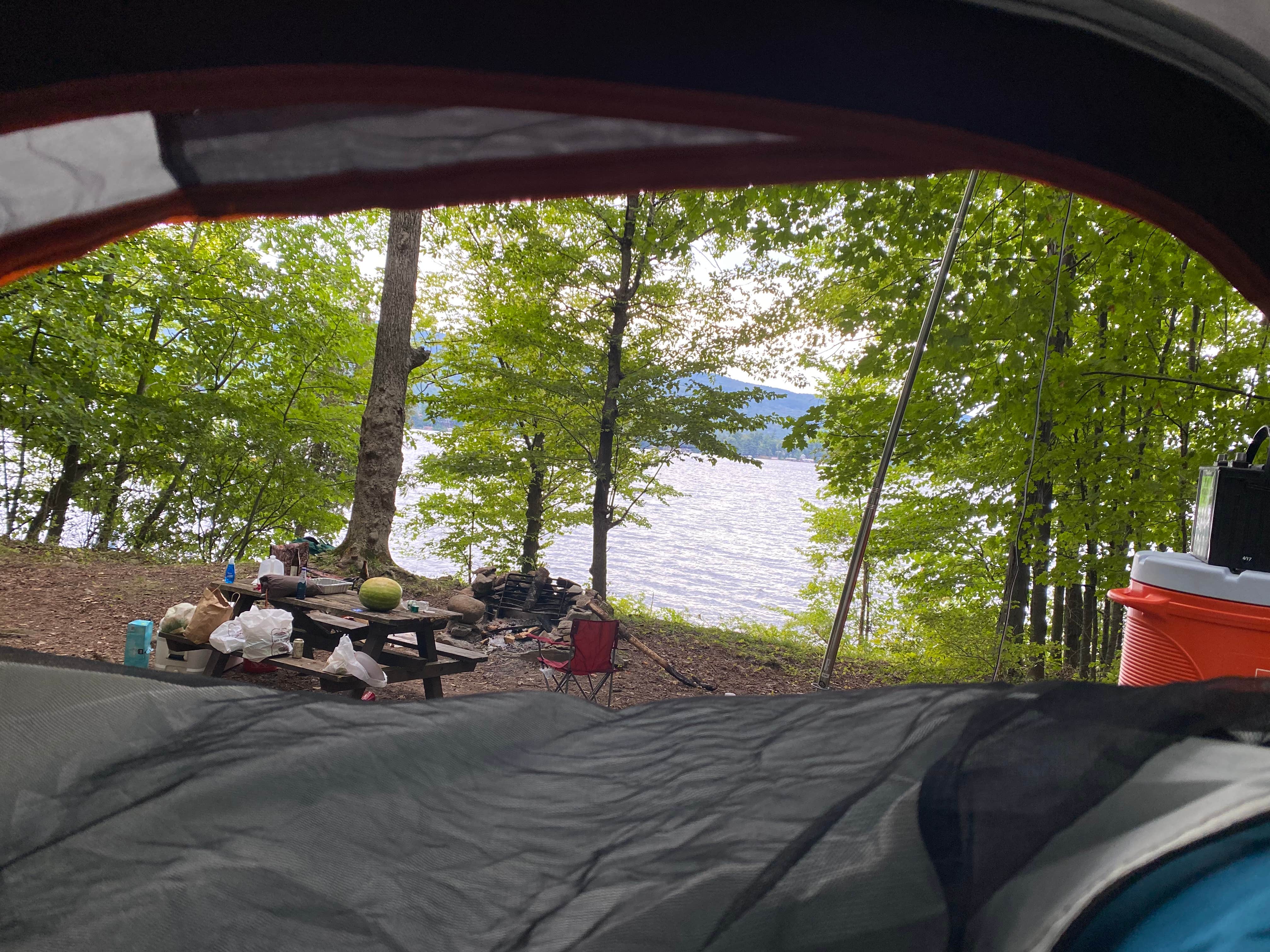 Anastasiia T.'s photo of tent camping at Long Island Group — Lake George Islands near Round Lake, NY